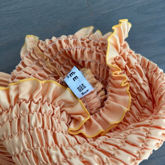 L'IDEE MAYA Yellow Gold Strapless Pleated Maxi Dress Stretch - US 2 XS - Picture 4 of 8